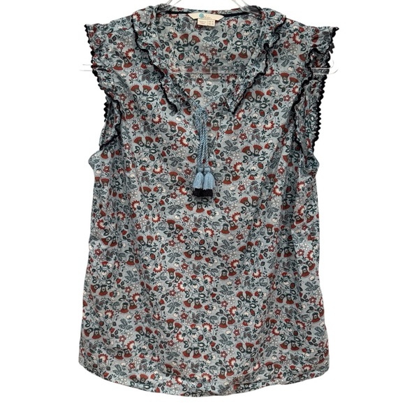 Boden Ruffle Sleeveless Cotton Top Size 10 - Picture 1 of 7